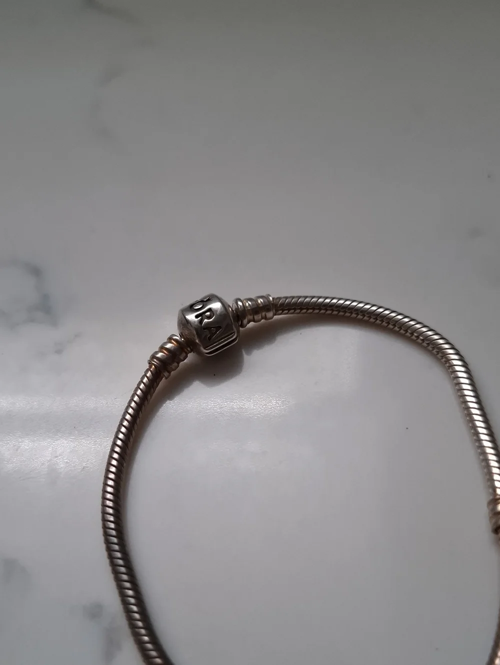 Pandora Sterling Silver Snake Chain Bracelet with Barrel Clasp